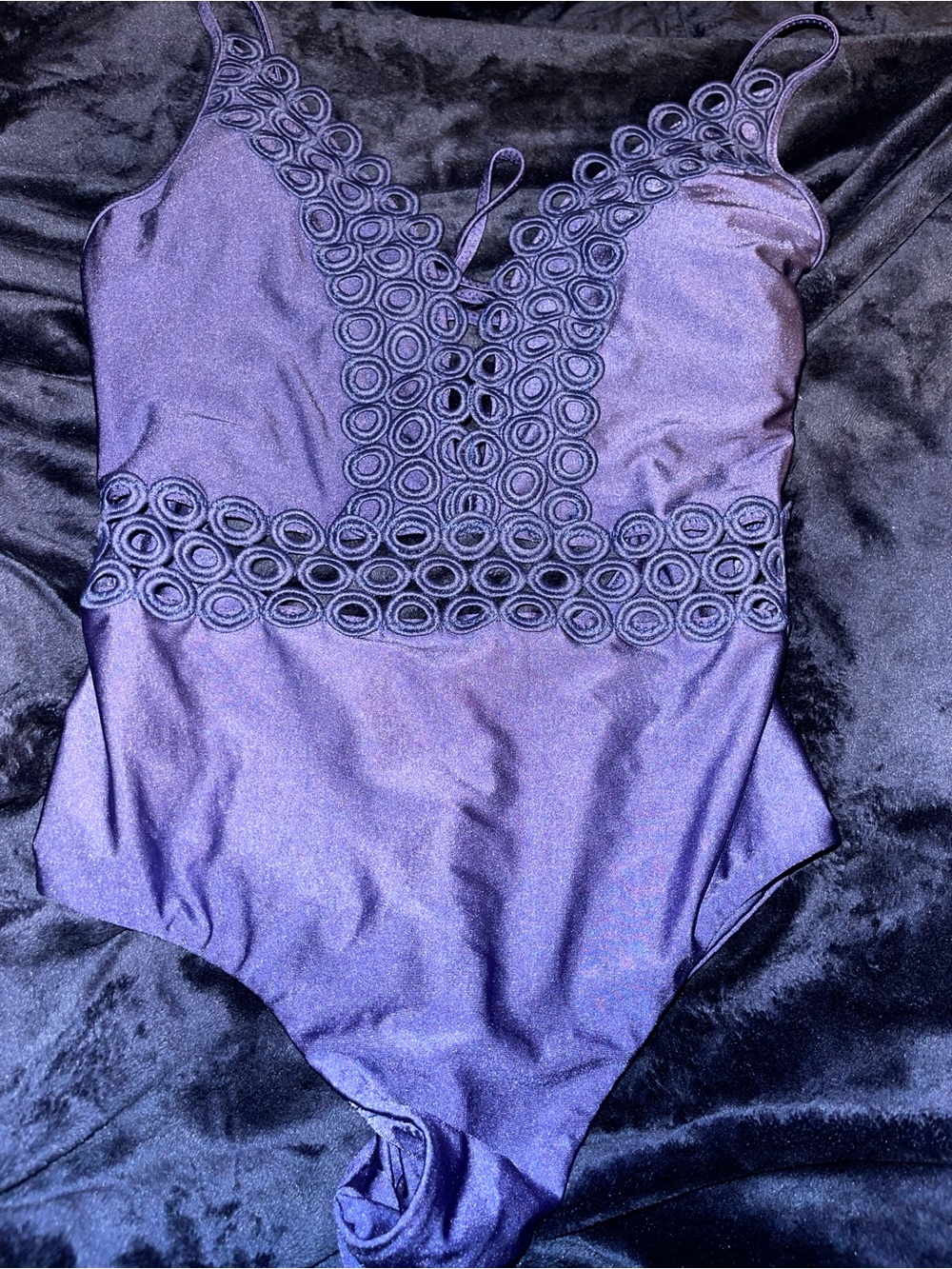 Becca by Rebecca Virtue Blue One-Piece Swimsuit with Decorative Ring Trim
